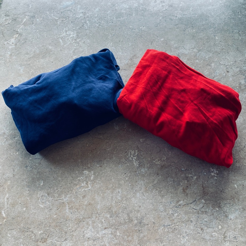 2-Lot NWT Charter Club Womens 100 Supima Cotton Turtleneck Set Red Blue Large